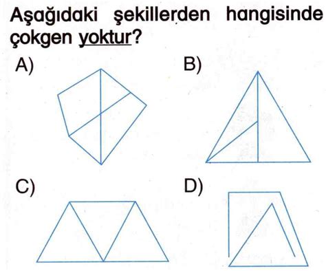 5 sınıf geometrik şekillerle ilgili sorular